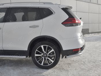 13 199 р. Защита заднего бампера (Ø63 мм уголки, нержавейка) SLITKOFF Nissan X-trail 3 T32 рестайлинг (2017-2022)  с доставкой в г. Новочеркасск. Увеличить фотографию 3