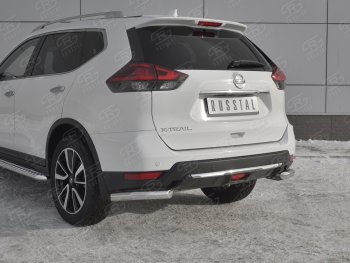 13 199 р. Защита заднего бампера (Ø63 мм уголки, нержавейка) SLITKOFF Nissan X-trail 3 T32 рестайлинг (2017-2022)  с доставкой в г. Новочеркасск. Увеличить фотографию 4