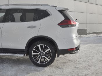 12 449 р. Защита заднего бампера (Ø63 мм, нержавейка) SLITKOFF Nissan X-trail 3 T32 рестайлинг (2017-2022)  с доставкой в г. Новочеркасск. Увеличить фотографию 3