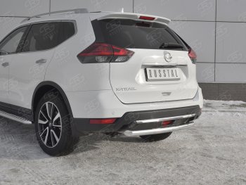 12 449 р. Защита заднего бампера (Ø63 мм, нержавейка) SLITKOFF Nissan X-trail 3 T32 рестайлинг (2017-2022)  с доставкой в г. Новочеркасск. Увеличить фотографию 4