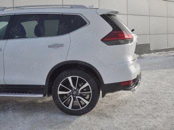 14 599 р. Защита заднего бампера (Ø63 и 42 мм , нержавейка) RUSSTAL Nissan X-trail 3 T32 рестайлинг (2017-2022)  с доставкой в г. Новочеркасск. Увеличить фотографию 3