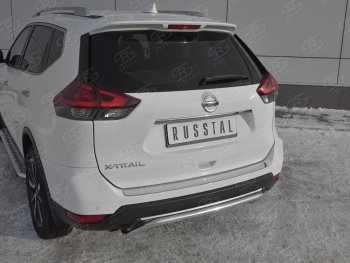 1 649 р. Защитная накладка заднего бампера Russtal Nissan X-trail 3 T32 рестайлинг (2017-2022) (Зеркальная поверхность)  с доставкой в г. Новочеркасск. Увеличить фотографию 2