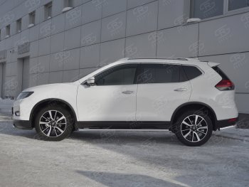 15 299 р. Защита порогов (Ø75x42 мм с проступью) Russtal Nissan X-trail 3 T32 рестайлинг (2017-2022)  с доставкой в г. Новочеркасск. Увеличить фотографию 2