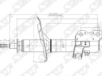 3 199 р. Правый амортизатор передний SAT  Nissan X-trail  1 T30 (2000-2003) дорестайлинг  с доставкой в г. Новочеркасск. Увеличить фотографию 1