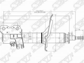 Левая амортизатор передний SAT Nissan (Нисан) X-trail (Х-трейл)  1 T30 (2000-2003) 1 T30 дорестайлинг