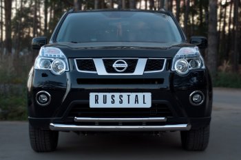 12 499 р. Защита переднего бампера (2 трубы Ø63 и 42 мм, нержавейка) Russtal Nissan X-trail 2 T31 рестайлинг (2010-2015)  с доставкой в г. Новочеркасск. Увеличить фотографию 3