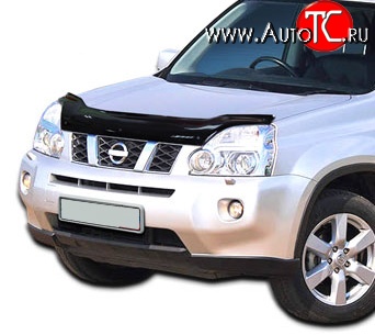 2 879 р. Дефлектор капота NovLine  Nissan X-trail  2 T31 (2007-2011) дорестайлинг  с доставкой в г. Новочеркасск