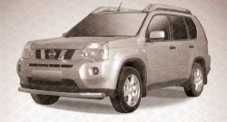 11 699 р. Одинарная защита переднего бампера диаметром 76 мм Slitkoff Nissan X-trail 2 T31 рестайлинг (2010-2015) (Цвет: нержавеющая полированная сталь)  с доставкой в г. Новочеркасск. Увеличить фотографию 1