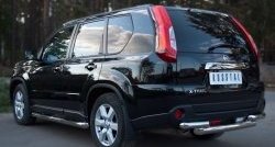 13 799 р. Защита заднего бампера (2 трубы Ø76, нержавейка) SLITKOFF  Nissan X-trail  2 T31 (2010-2015) рестайлинг  с доставкой в г. Новочеркасск. Увеличить фотографию 4