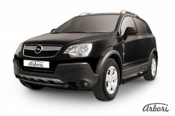 5 399 р. Защита переднего бампера Arbori (низкая, черная, 1 труба d57 mm).  Opel Antara (2006-2010)  с доставкой в г. Новочеркасск. Увеличить фотографию 1