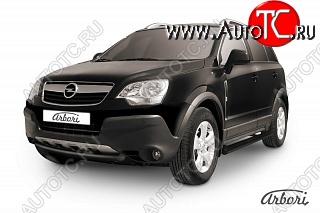 5 399 р. Защита переднего бампера Arbori (низкая, черная, 1 труба d57 mm). Opel Antara (2006-2010)  с доставкой в г. Новочеркасск