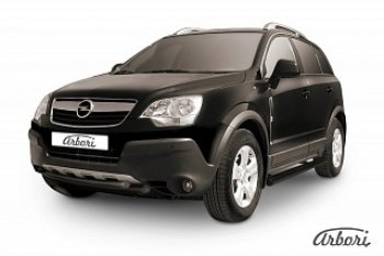 7 703 р. Защита переднего бампера Arbori (черная, 2 трубы d57 и 57 mm) Opel Antara (2006-2010)  с доставкой в г. Новочеркасск. Увеличить фотографию 1