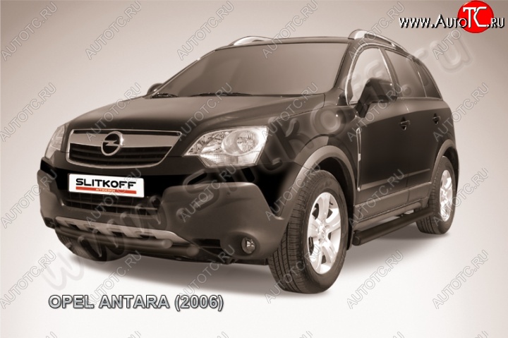 8 949 р. Защита переднего бампера d57+d57 двойная Opel Antara (2006-2010) (Цвет: серебристый)  с доставкой в г. Новочеркасск