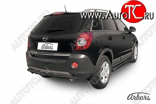 5 399 р. Защита заднего бампера Arbori (черная, 1 труба d57 mm). Opel Antara (2006-2010)  с доставкой в г. Новочеркасск