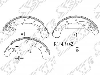 Колодки тормозные SAT (задние) Opel Vectra B седан дорестайлинг (1995-1999)