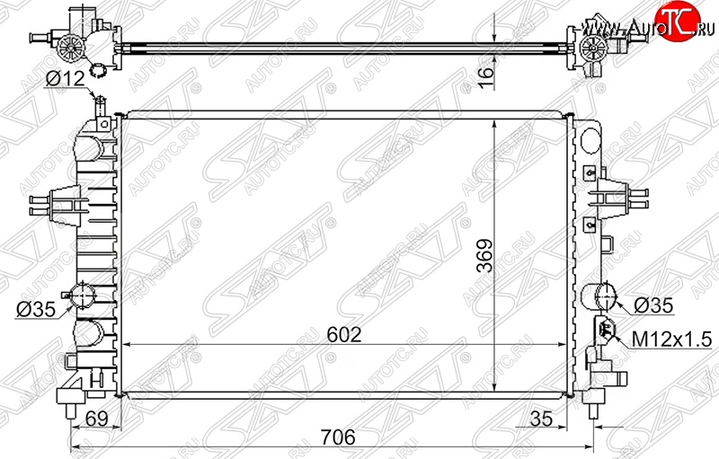 4 999 р. Радиатор двигателя SAT Opel Astra H универсал (2004-2007)  с доставкой в г. Новочеркасск