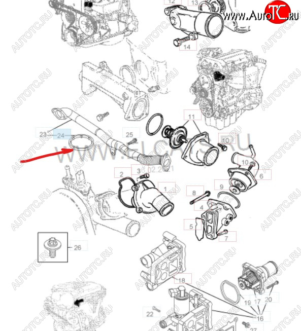 126 р. Уплотнительное кольцо маслопровода GM (дв. Z16XEP, к корпусу масляного фильтра) Opel Astra H универсал (2004-2007)  с доставкой в г. Новочеркасск