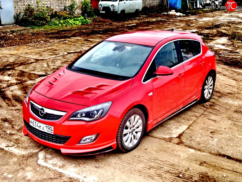 15 199 р. Пластиковый капот Sport Opel Astra J хэтчбек 5 дв. дорестайлинг (2009-2012) (Неокрашенный)  с доставкой в г. Новочеркасск