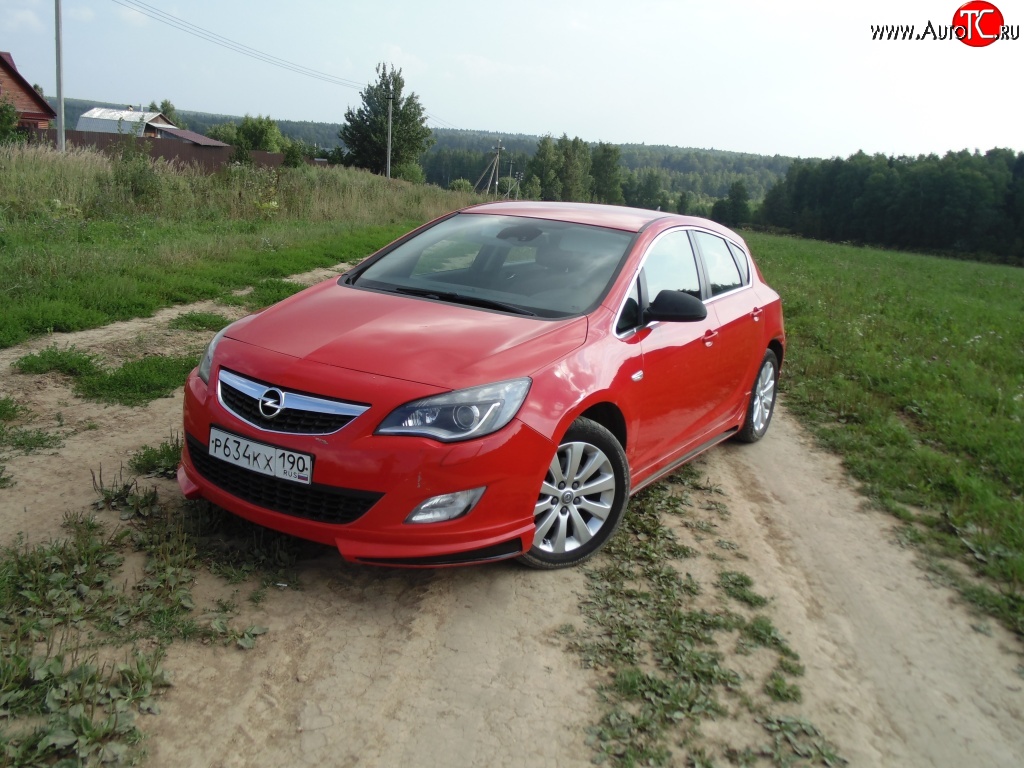 3 999 р. Накладка Sport на передний бампер Opel Astra J хэтчбек 5 дв.  рестайлинг (2012-2017) (Неокрашенная)  с доставкой в г. Новочеркасск