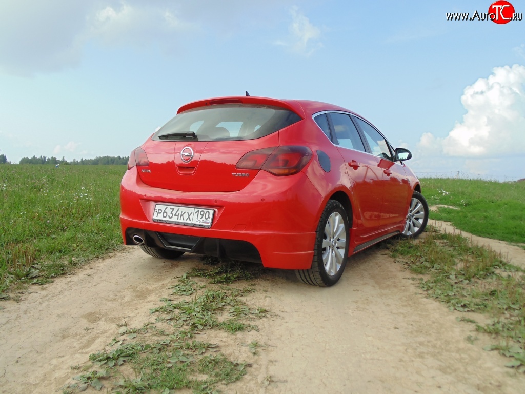 3 899 р. Накладка Sport на задний бампер Opel Astra J хэтчбек 5 дв.  рестайлинг (2012-2017) (Неокрашенная)  с доставкой в г. Новочеркасск