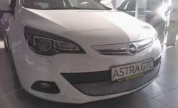 1 539 р. Сетка на бампер GTC Russtal (хром) Opel Astra J хэтчбек 5 дв. дорестайлинг (2009-2012)  с доставкой в г. Новочеркасск. Увеличить фотографию 3