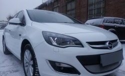 1 539 р. Сетка на бампер Russtal (хром) Opel Astra J хэтчбек 5 дв.  рестайлинг (2012-2017)  с доставкой в г. Новочеркасск. Увеличить фотографию 2