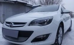 1 539 р. Сетка на бампер Russtal (хром) Opel Astra J хэтчбек 5 дв.  рестайлинг (2012-2017)  с доставкой в г. Новочеркасск. Увеличить фотографию 3