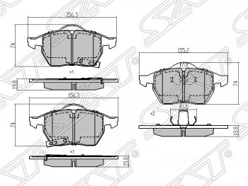 1 029 р. Колодки тормозные SAT (передние)  Opel Astra (G,  H,  H GTC,  J), Corsa (C,  D), Meriva (A,  B), Zafira (В)  с доставкой в г. Новочеркасск. Увеличить фотографию 1