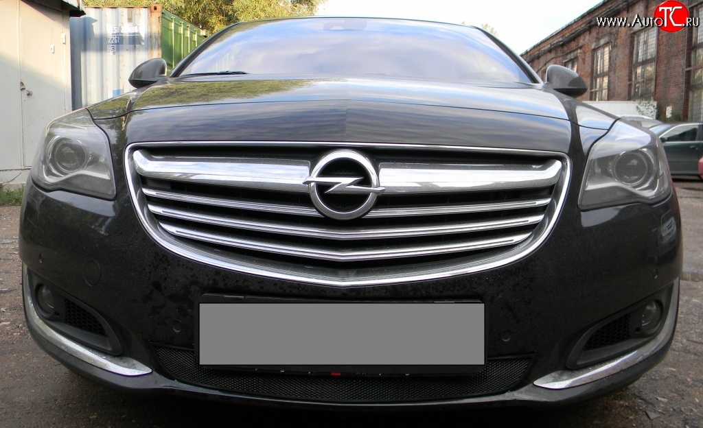 1 469 р. Сетка на бампер (рестайлинг) Russtal (черная) Opel Insignia A рестайлинг седан (2013-2017)  с доставкой в г. Новочеркасск