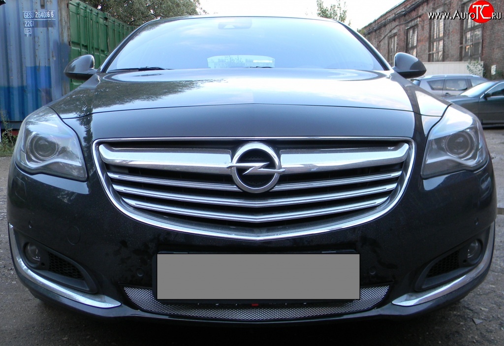 1 539 р. Сетка на бампер (рестайлинг) Russtal (хром) Opel Insignia A дорестайлинг седан (2008-2013)  с доставкой в г. Новочеркасск