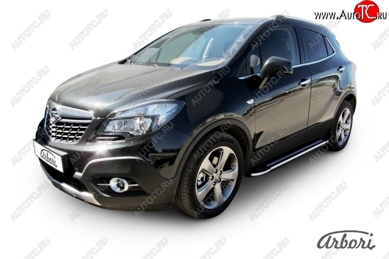 12 149 р. Порожки для ног Arbori Luxe Black Opel Mokka  дорестайлинг (2012-2016)  с доставкой в г. Новочеркасск