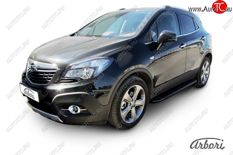 11 339 р. Порожки для ног Arbori Optima Black Opel Mokka  дорестайлинг (2012-2016)  с доставкой в г. Новочеркасск