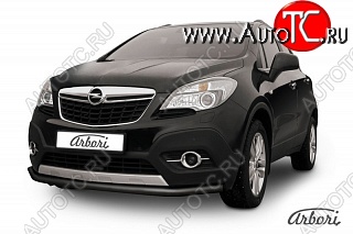 6 389 р. Защита переднего бампера Arbori (черная, 1 труба d57 mm). Opel Mokka  дорестайлинг (2012-2016)  с доставкой в г. Новочеркасск