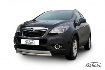 11 159 р. Защита переднего бампера Arbori (короткая, нержавейка, 1 труба d57 mm). Opel Mokka  дорестайлинг (2012-2016)  с доставкой в г. Новочеркасск. Увеличить фотографию 2