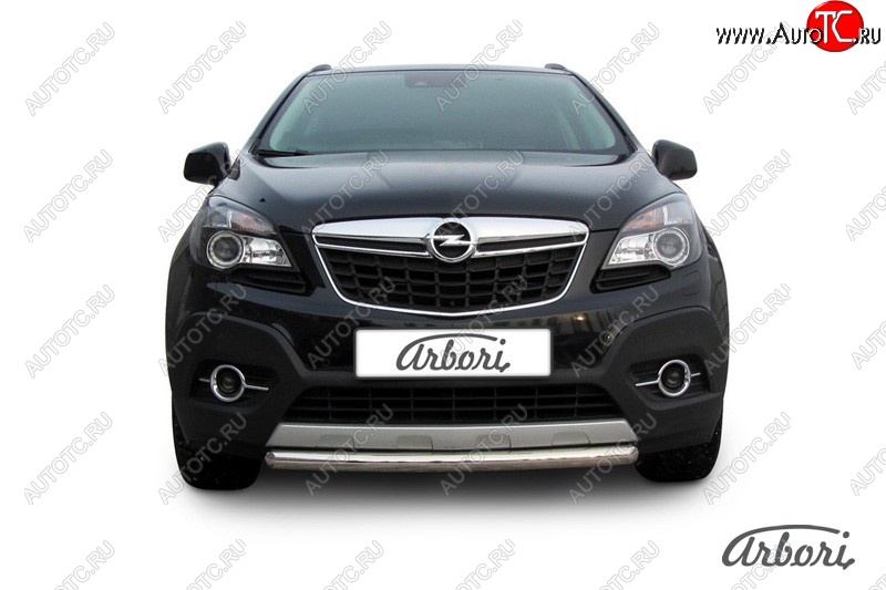 11 159 р. Защита переднего бампера Arbori (короткая, нержавейка, 1 труба d57 mm). Opel Mokka  дорестайлинг (2012-2016)  с доставкой в г. Новочеркасск