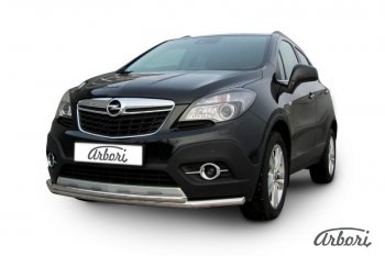 14 363 р. Защита переднего бампера Arbori (нержавейка, 2 трубы d57 и 42 mm) Opel Mokka  дорестайлинг (2012-2016)  с доставкой в г. Новочеркасск. Увеличить фотографию 2