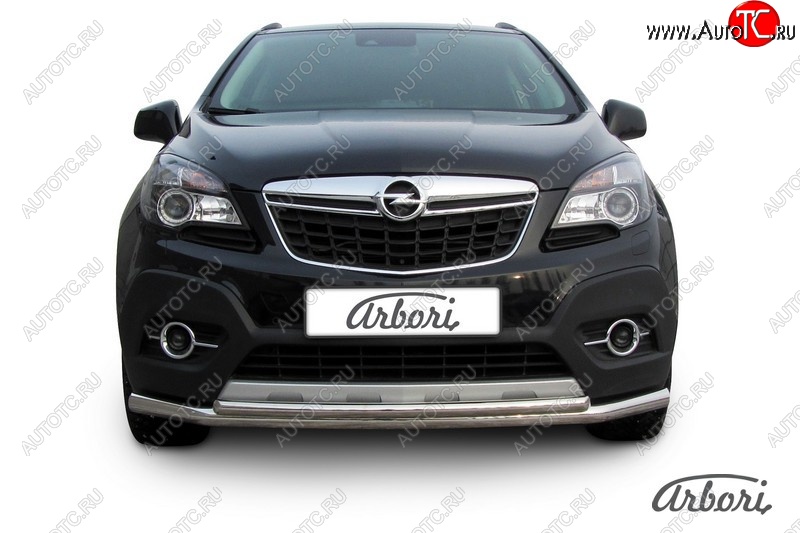 14 363 р. Защита переднего бампера Arbori (нержавейка, 2 трубы d57 и 42 mm) Opel Mokka  дорестайлинг (2012-2016)  с доставкой в г. Новочеркасск