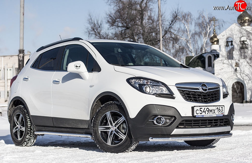 8 099 р. Одинарная защита переднего бампера диаметром 51 мм Petroil Tuning Opel Mokka  дорестайлинг (2012-2016) (привод: передний)  с доставкой в г. Новочеркасск