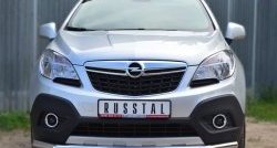 Одинарная защита переднего бампера диаметром 63 мм Russtal Opel Mokka  дорестайлинг (2012-2016)