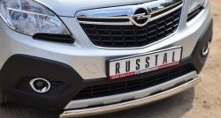 14 949 р. Защита переднего бампера (Ø75х42 мм, нержавейка) Russtal Opel Mokka  дорестайлинг (2012-2016)  с доставкой в г. Новочеркасск. Увеличить фотографию 2