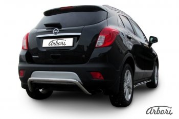 12 149 р. Защита заднего бампера Arbori (скоба, нержавейка, 1 труба d57 mm). Opel Mokka  дорестайлинг (2012-2016)  с доставкой в г. Новочеркасск. Увеличить фотографию 2