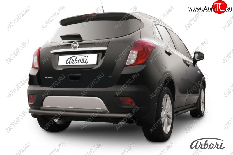 6 749 р. Защита заднего бампера Arbori (черная, 2 трубы d57 и 42 mm). Opel Mokka  дорестайлинг (2012-2016)  с доставкой в г. Новочеркасск