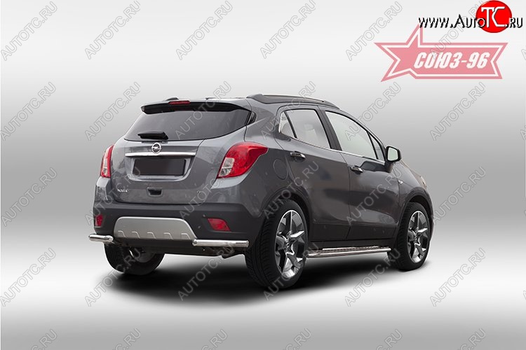 10 574 р. Защита заднего бампера из боковых уголков Souz-96 (d60) Opel Mokka  дорестайлинг (2012-2016)  с доставкой в г. Новочеркасск