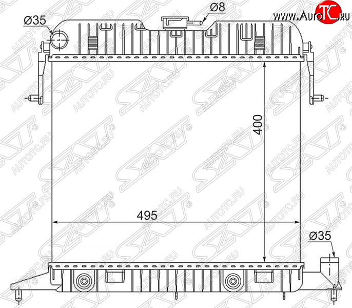 11 999 р. Радиатор двигателя (пластинчатый, 1.8/2.0, АКПП) SAT Opel Omega A седан (1986-1994)  с доставкой в г. Новочеркасск