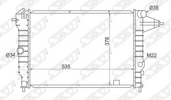 Радиатор двигателя (пластинчатый, МКПП) SAT Opel Vectra A седан дорестайлинг (1988-1992)