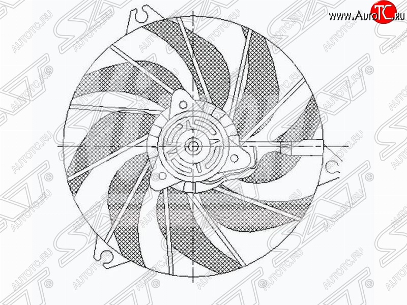 4 299 р. Диффузор радиатора в сборе SAT  Peugeot 206 ( хэтчбэк 5 дв.,  хэтчбэк 3 дв.) (1998-2003) 2AC дорестайлинг, 2AC дорестайлинг  с доставкой в г. Новочеркасск