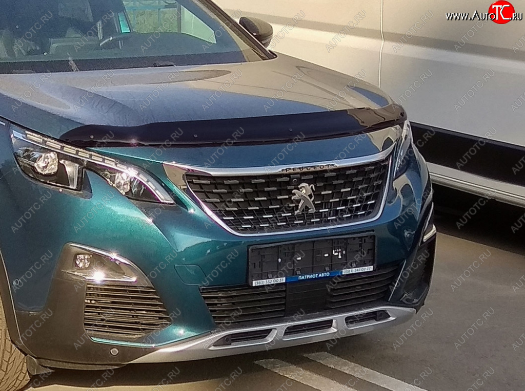 2 879 р. Дефлектор капота SIM Peugeot 5008 T87 дорестайлинг (2017-2020)  с доставкой в г. Новочеркасск