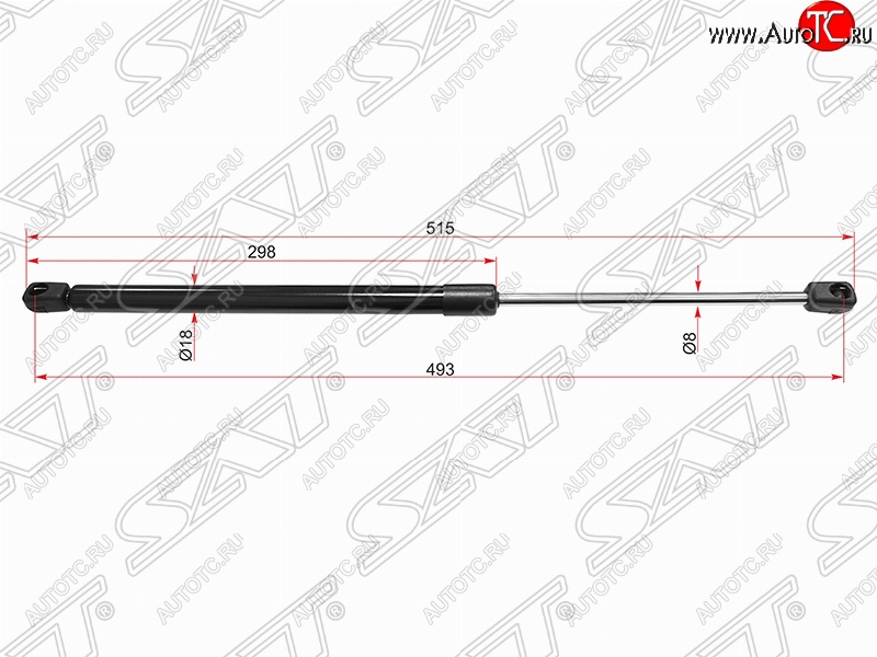 599 р. Газовый упор крышки багажника SAT  Peugeot 307  универсал (2001-2008) дорестайлинг, рестайлинг  с доставкой в г. Новочеркасск