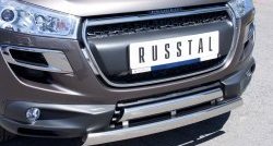 22 299 р. Защита переднего бампера (2 трубыØ75х42 мм, нержавейка) Russtal Peugeot 4008 (2012-2017)  с доставкой в г. Новочеркасск. Увеличить фотографию 2