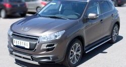 22 299 р. Защита переднего бампера (2 трубыØ75х42 мм, нержавейка) Russtal Peugeot 4008 (2012-2017)  с доставкой в г. Новочеркасск. Увеличить фотографию 4